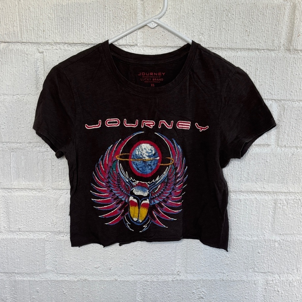 Lucky Brand Journey Graphic Crop Tee sz XS